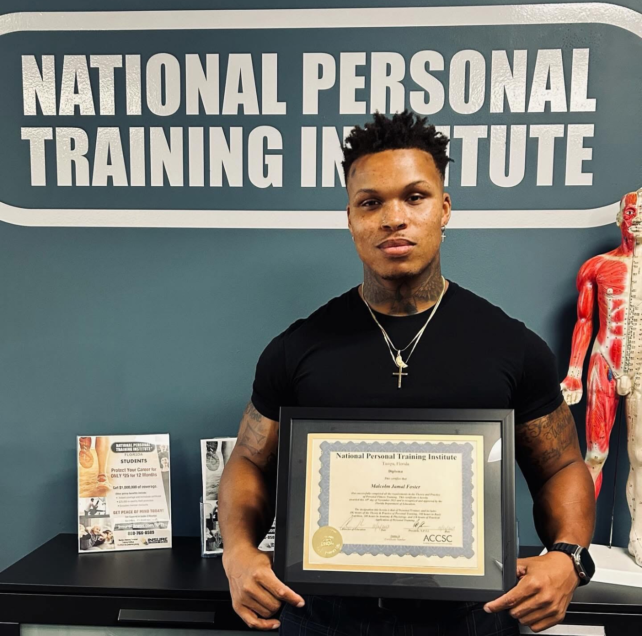 Malcolm Jamal Foster — Certified by the National Personal Training Institute